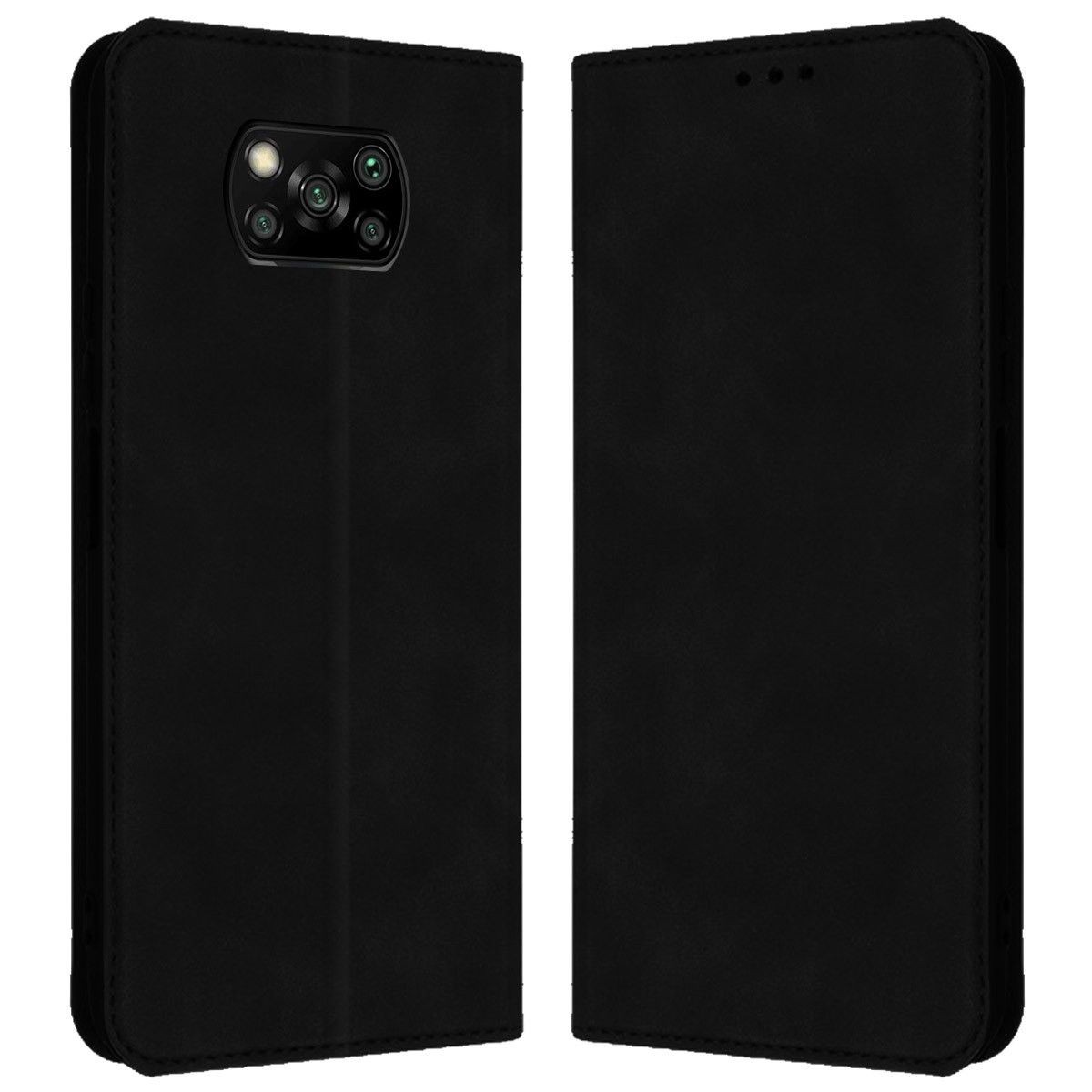 Funda Polipiel con tarjetero para Xiaomi POCO X3 NFC / X3 Pro color Negra