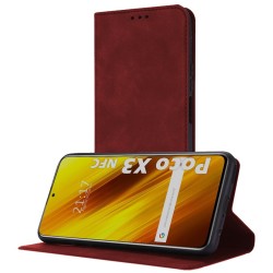 Funda Polipiel con tarjetero para Xiaomi POCO X3 NFC / X3 Pro color Roja