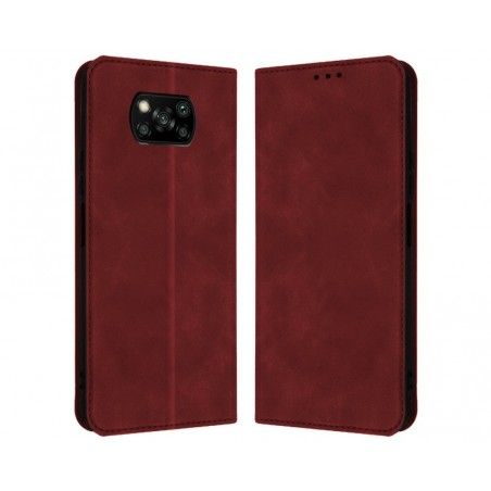 Funda Polipiel con tarjetero para Xiaomi POCO X3 NFC / X3 Pro color Roja