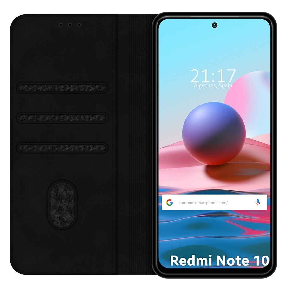 Funda Polipiel con tarjetero para Xiaomi Redmi Note 10 / 10S color Negra