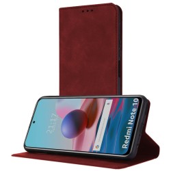 Funda Polipiel con tarjetero para Xiaomi Redmi Note 10 / 10S color Roja