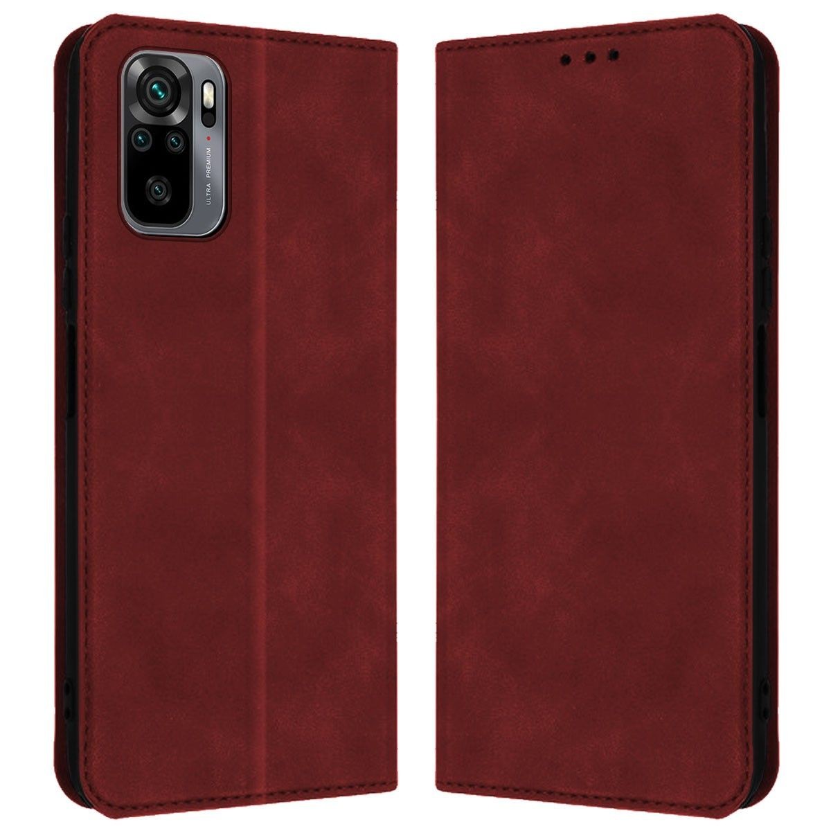 Funda Polipiel con tarjetero para Xiaomi Redmi Note 10 / 10S color Roja