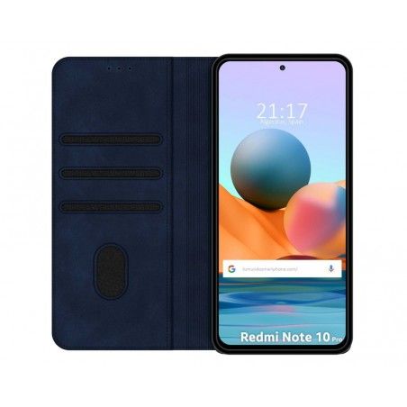 Funda Polipiel con tarjetero para Xiaomi Redmi Note 10 Pro color Azul