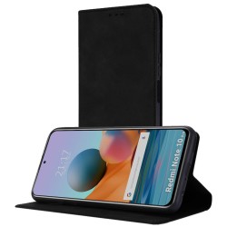 Funda Polipiel con tarjetero para Xiaomi Redmi Note 10 Pro color Negra