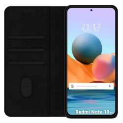 Funda Polipiel con tarjetero para Xiaomi Redmi Note 10 Pro color Negra 2