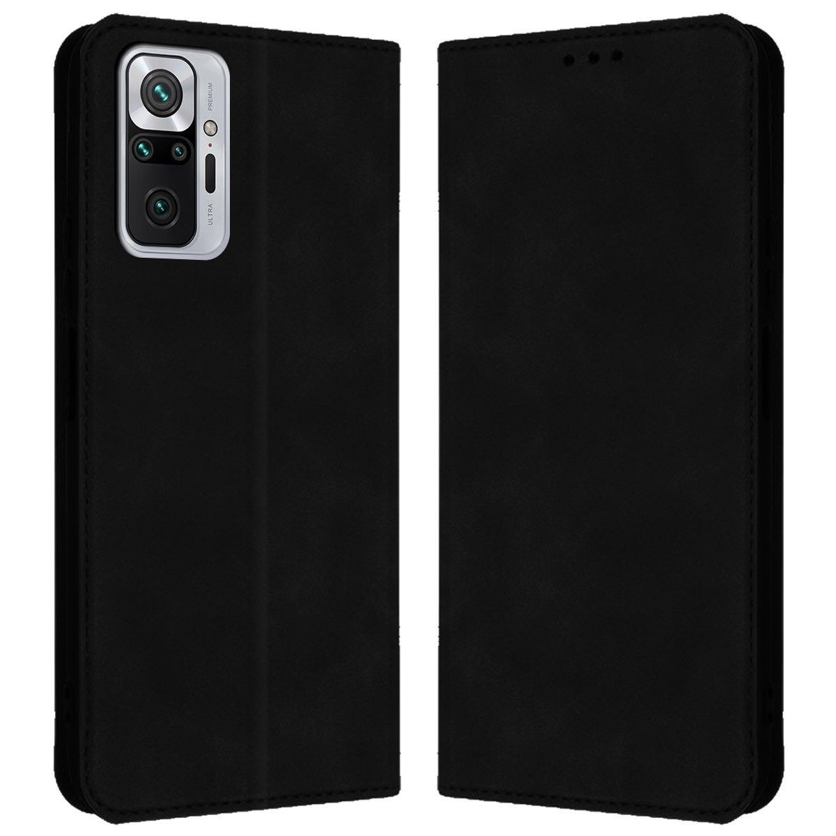 Funda Polipiel con tarjetero para Xiaomi Redmi Note 10 Pro color Negra