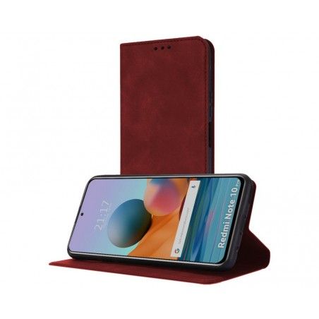 Funda Polipiel con tarjetero para Xiaomi Redmi Note 10 Pro color Roja