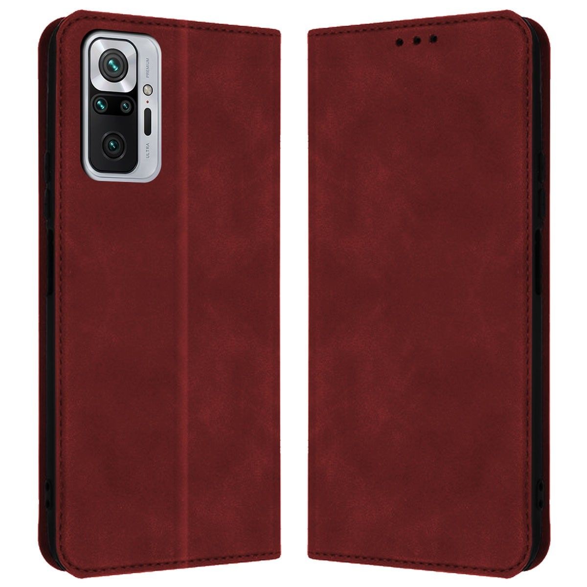 Funda Polipiel con tarjetero para Xiaomi Redmi Note 10 Pro color Roja