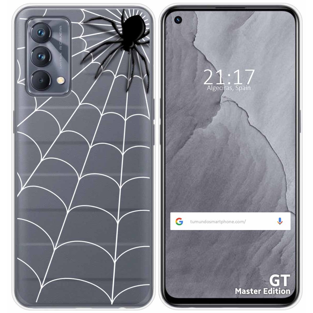 Funda Silicona Transparente para Realme GT Master Edition diseño Araña Dibujos