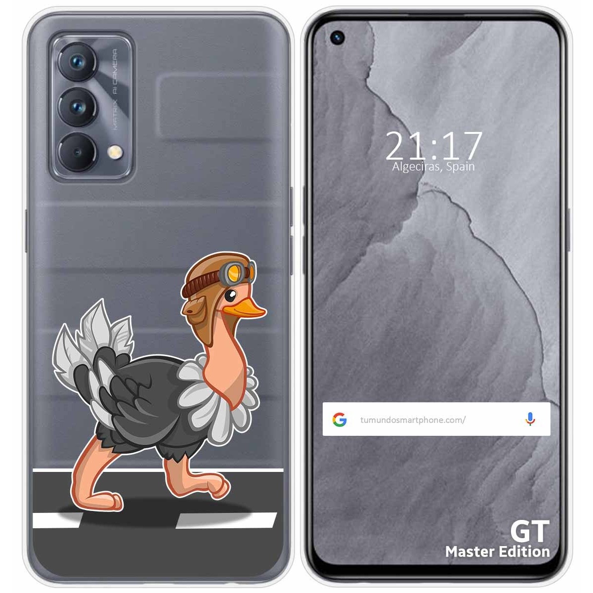 Funda Silicona Transparente para Realme GT Master Edition diseño Avestruz Dibujos