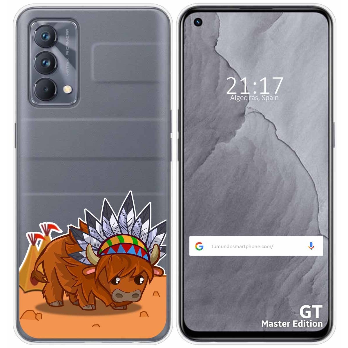 Funda Silicona Transparente para Realme GT Master Edition diseño Bufalo Dibujos