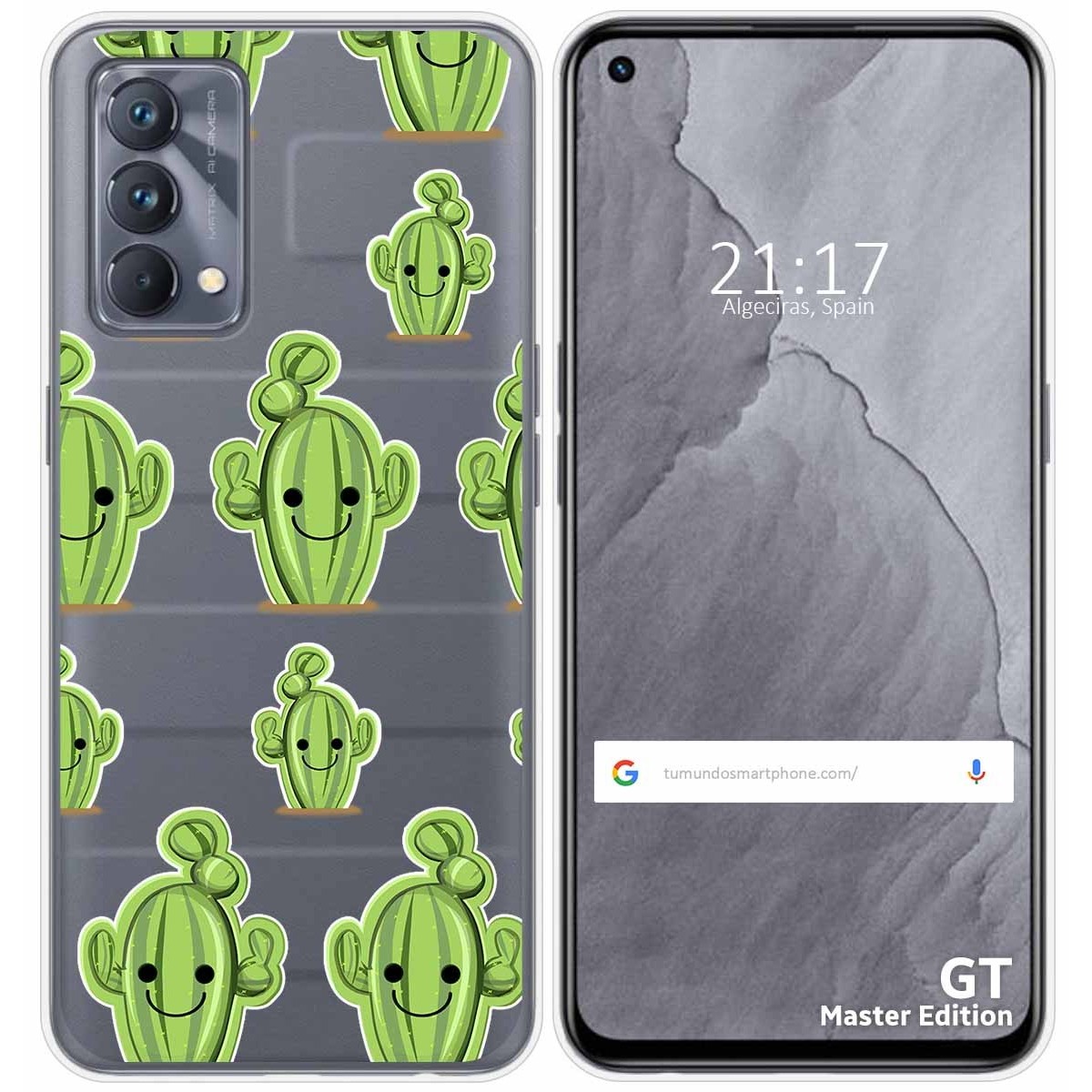 Funda Silicona Transparente para Realme GT Master Edition diseño Cactus Dibujos
