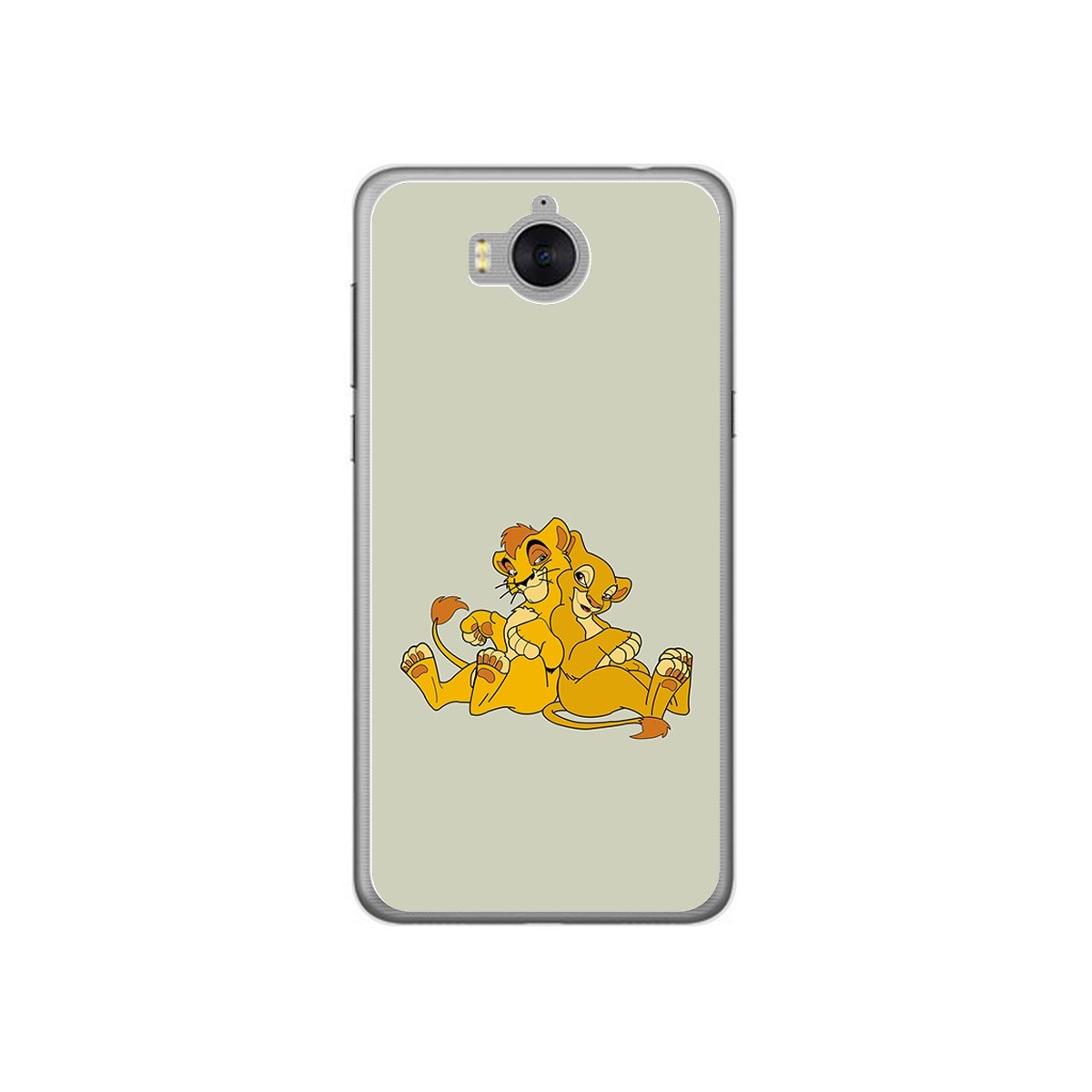 Funda Gel Tpu para Huawei Y6 2017 Diseño Leones Dibujos