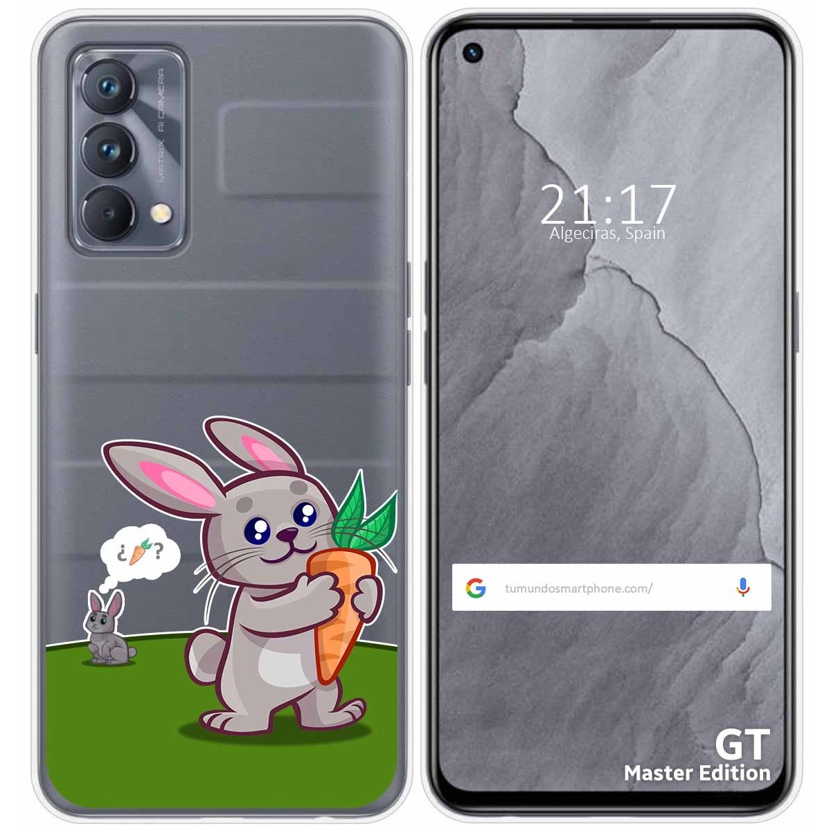 Funda Silicona Transparente para Realme GT Master Edition diseño Conejo Dibujos