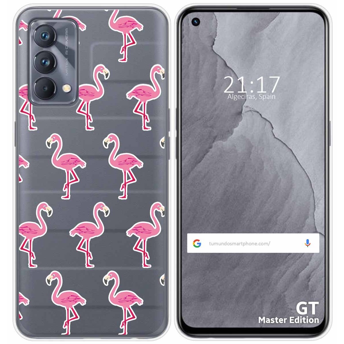 Funda Silicona Transparente para Realme GT Master Edition diseño Flamenco Dibujos