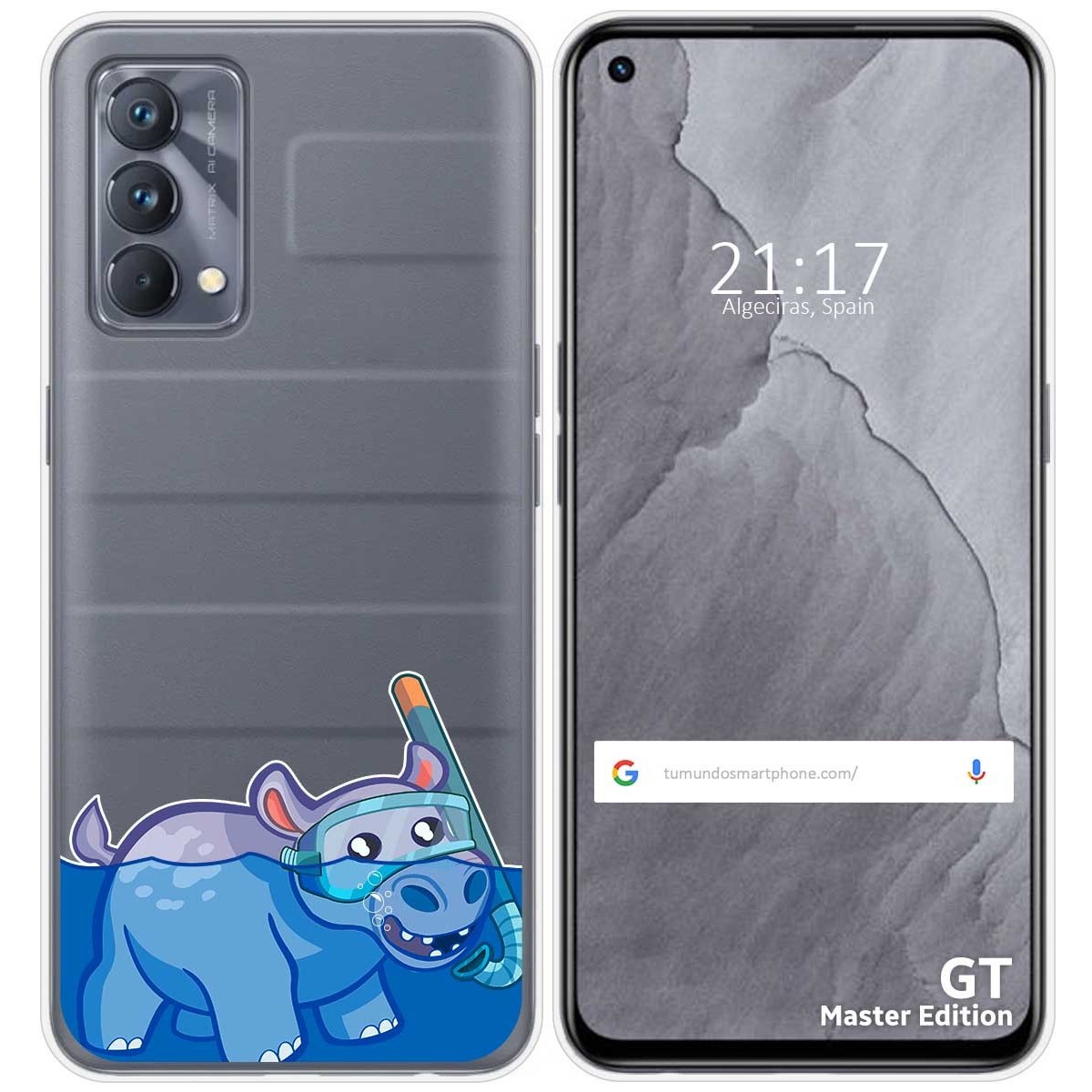 Funda Silicona Transparente para Realme GT Master Edition diseño Hipo Dibujos