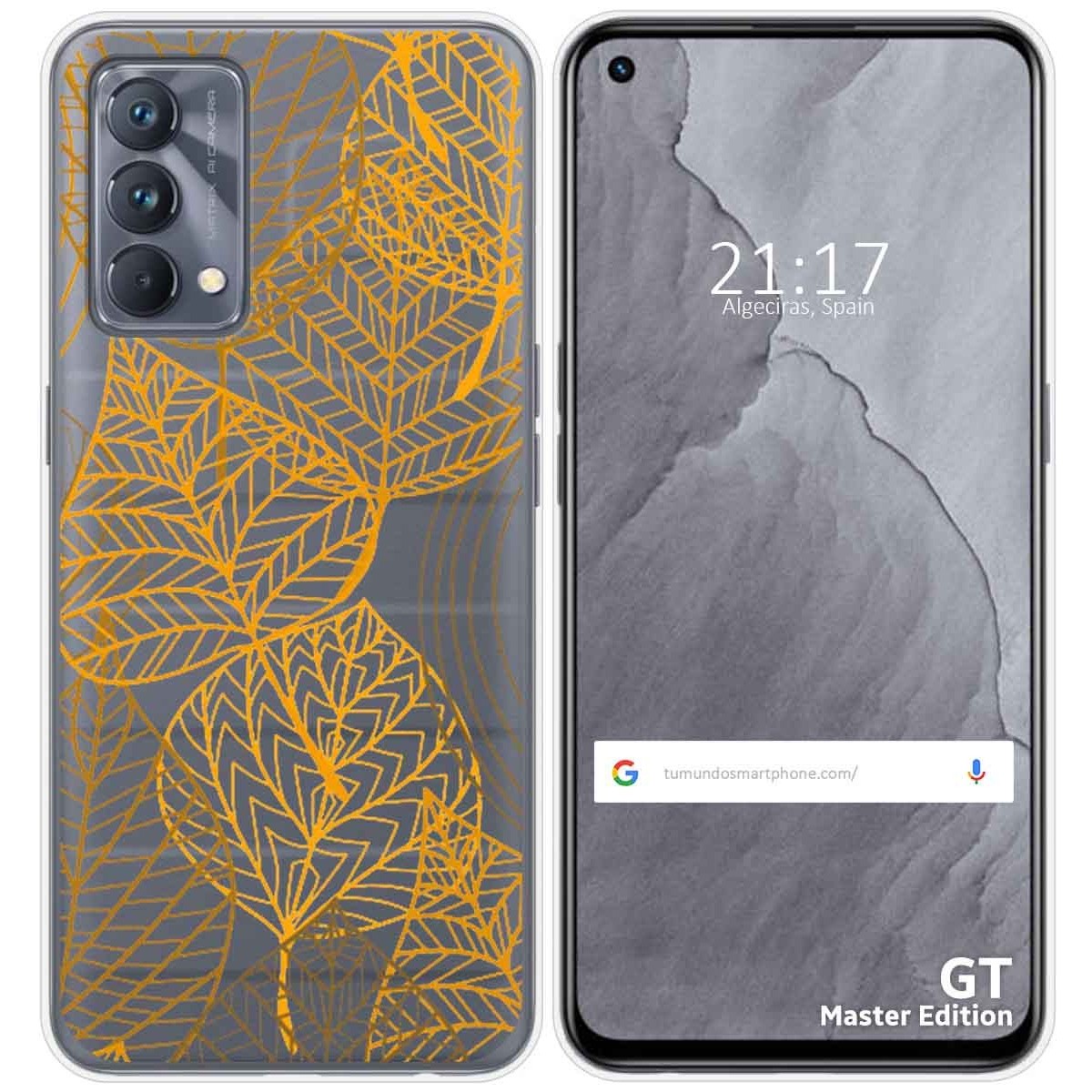 Funda Silicona Transparente para Realme GT Master Edition diseño Hojas Dibujos