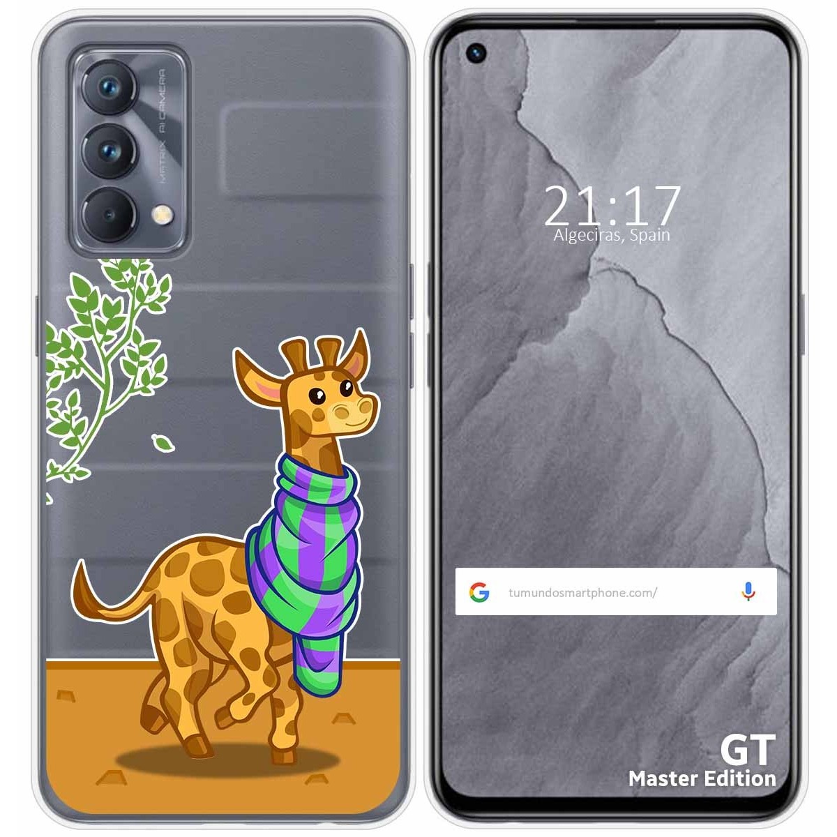 Funda Silicona Transparente para Realme GT Master Edition diseño Jirafa Dibujos