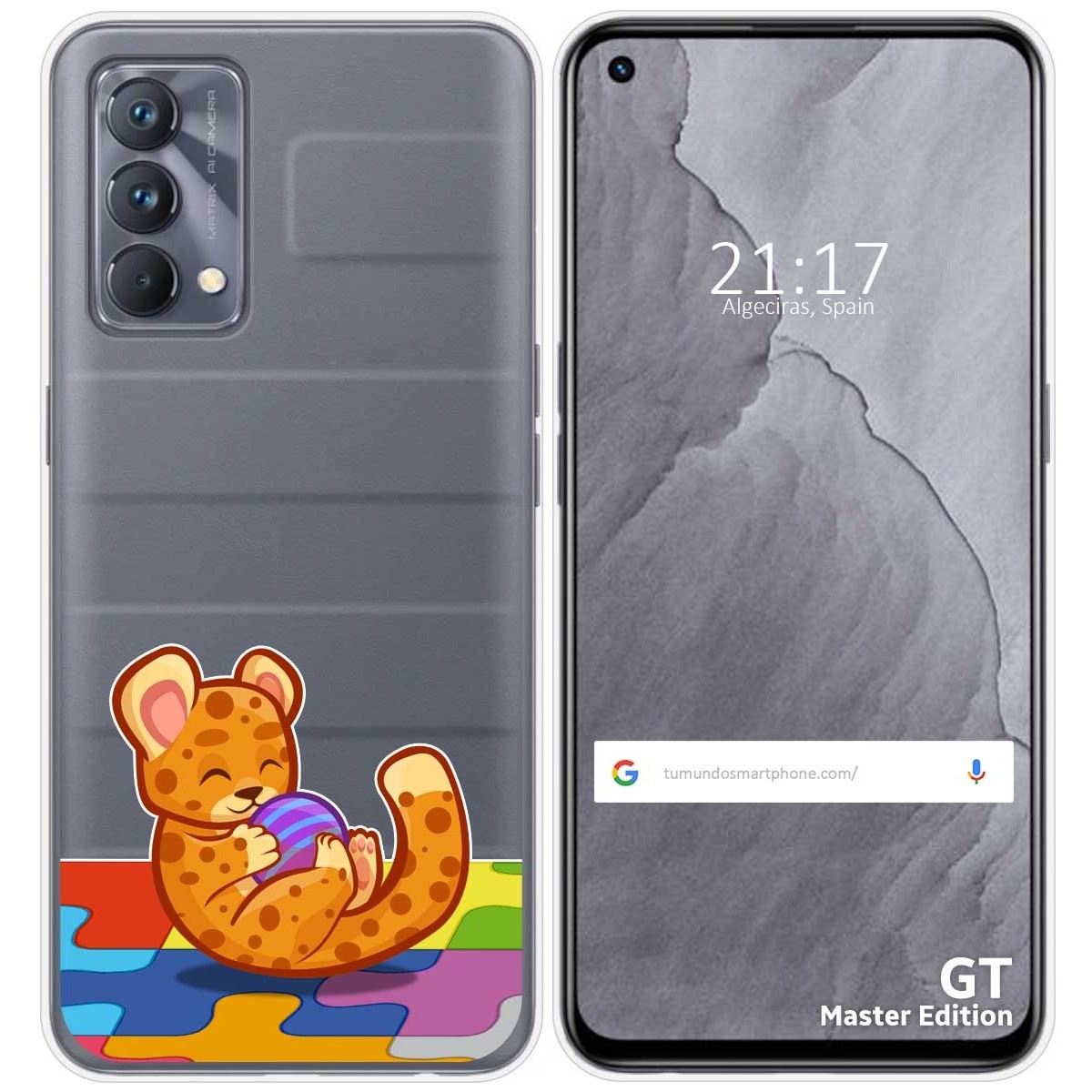 Funda Silicona Transparente para Realme GT Master Edition diseño Leopardo Dibujos