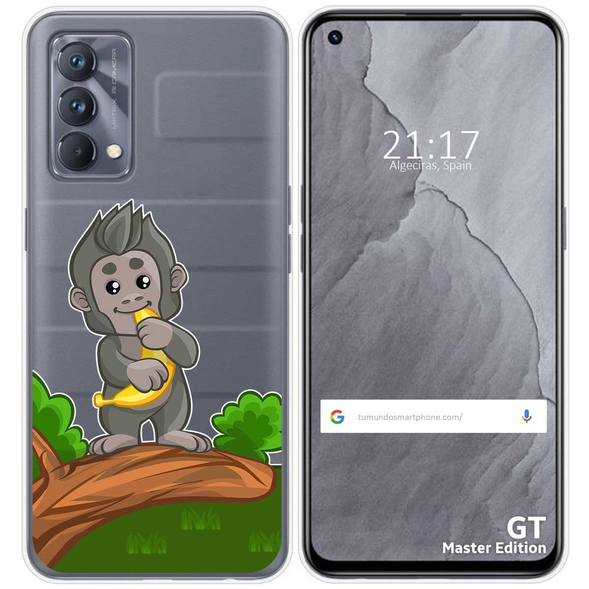 Funda Silicona Transparente para Realme GT Master Edition diseño Mono Dibujos