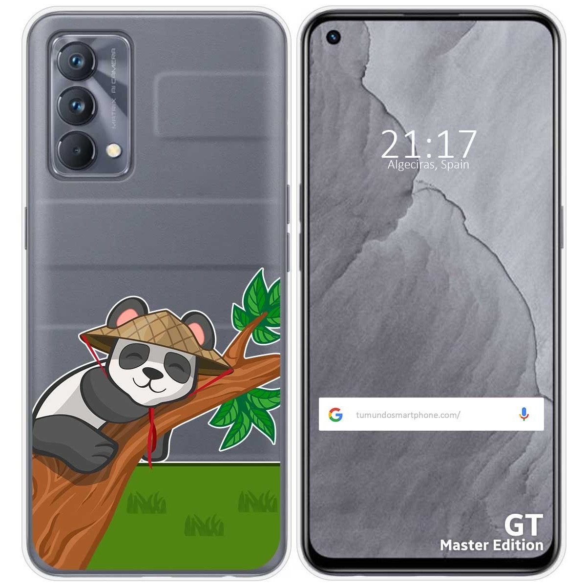 Funda Silicona Transparente para Realme GT Master Edition diseño Panda Dibujos