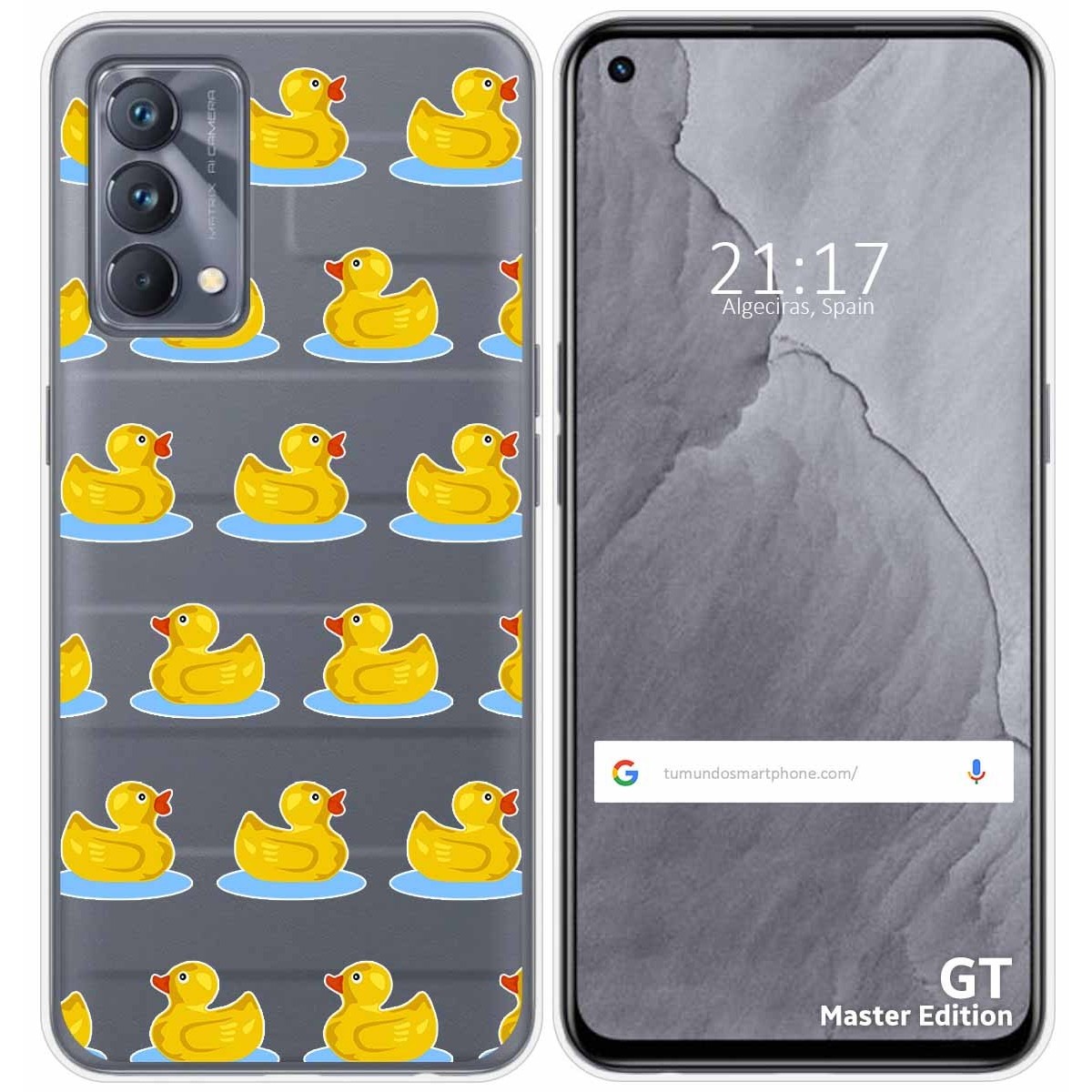 Funda Silicona Transparente para Realme GT Master Edition diseño Pato Dibujos