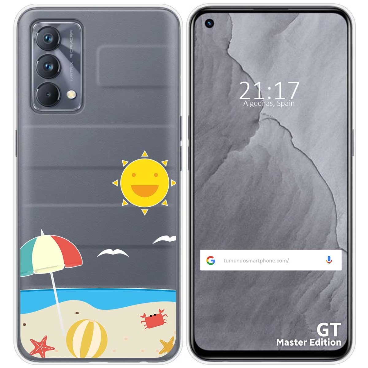 Funda Silicona Transparente para Realme GT Master Edition diseño Playa Dibujos
