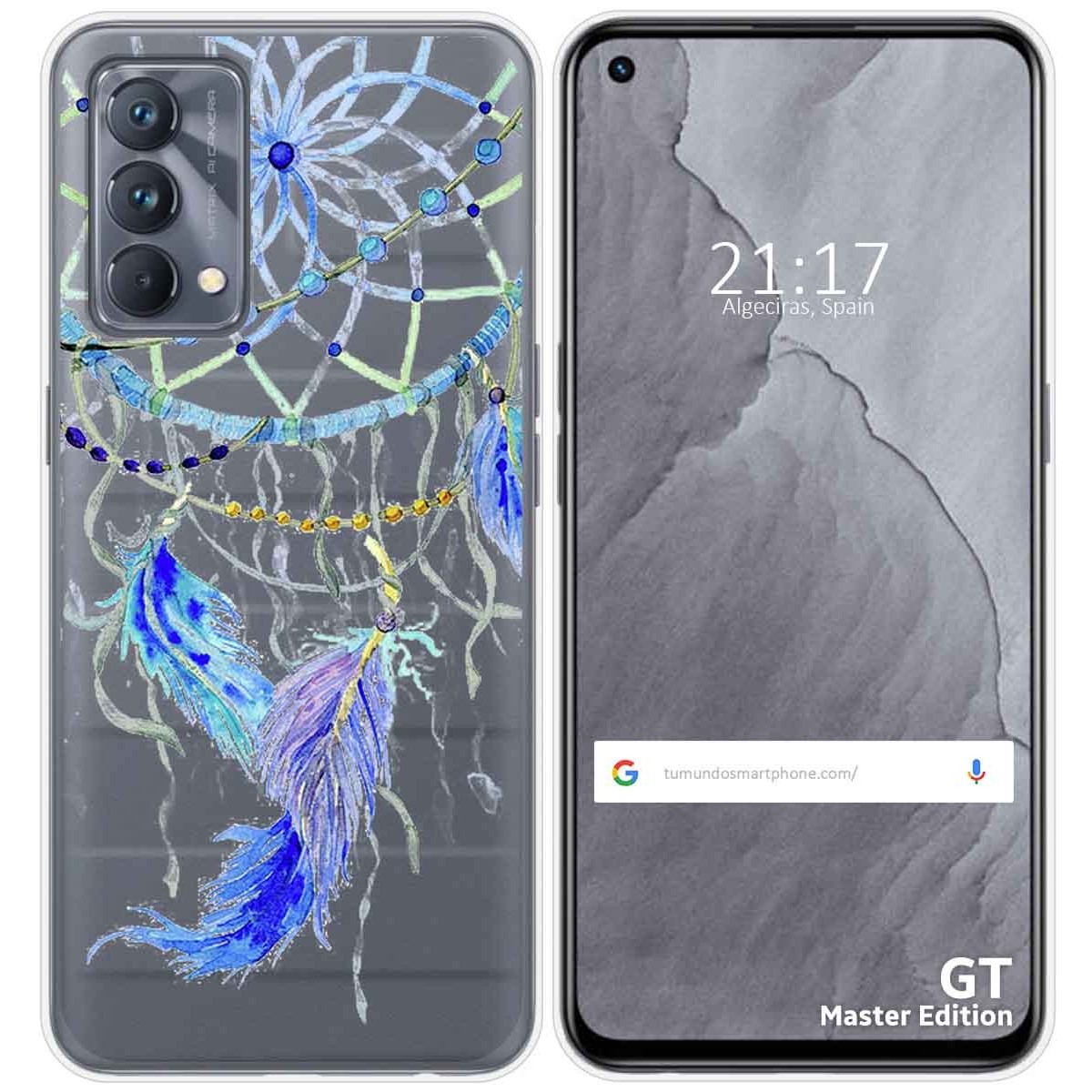 Funda Silicona Transparente para Realme GT Master Edition diseño Plumas Dibujos