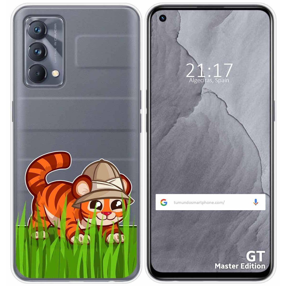 Funda Silicona Transparente para Realme GT Master Edition diseño Tigre Dibujos