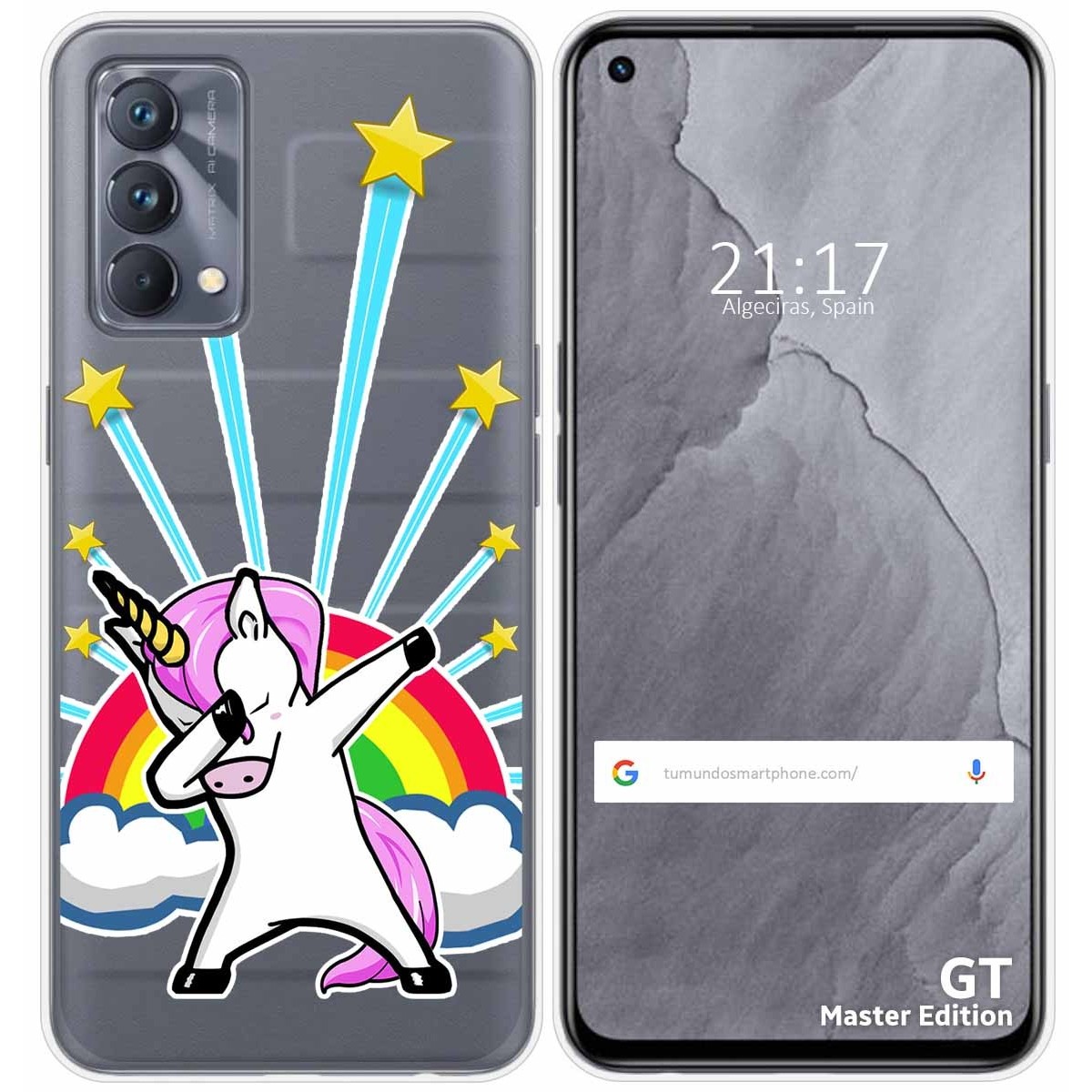 Funda Silicona Transparente para Realme GT Master Edition diseño Unicornio Dibujos