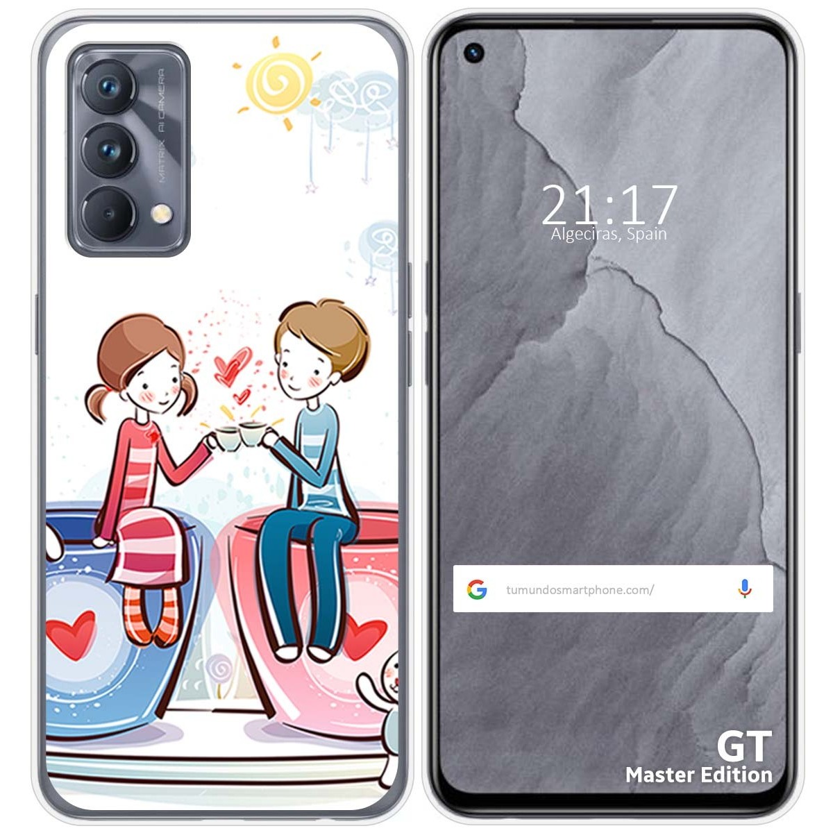 Funda Silicona para Realme GT Master Edition diseño Café Dibujos