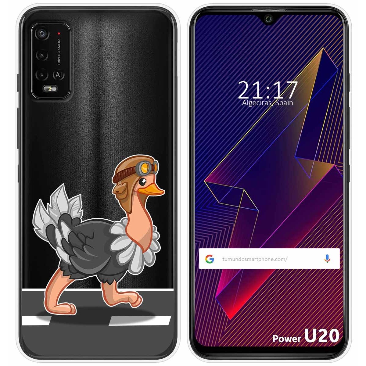 Funda Silicona Transparente para Wiko Power U10 / U20 diseño Avestruz Dibujos