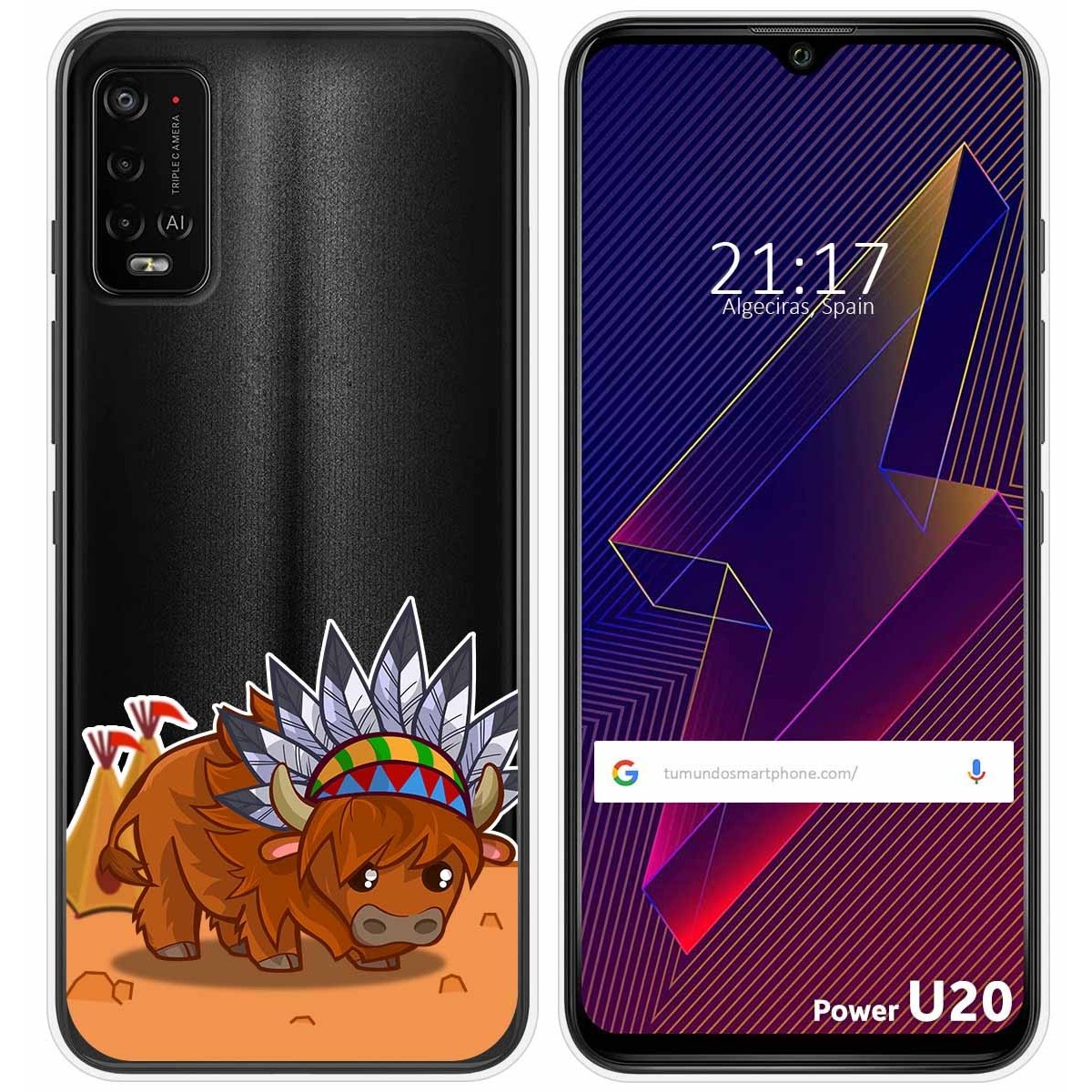 Funda Silicona Transparente para Wiko Power U10 / U20 diseño Bufalo Dibujos