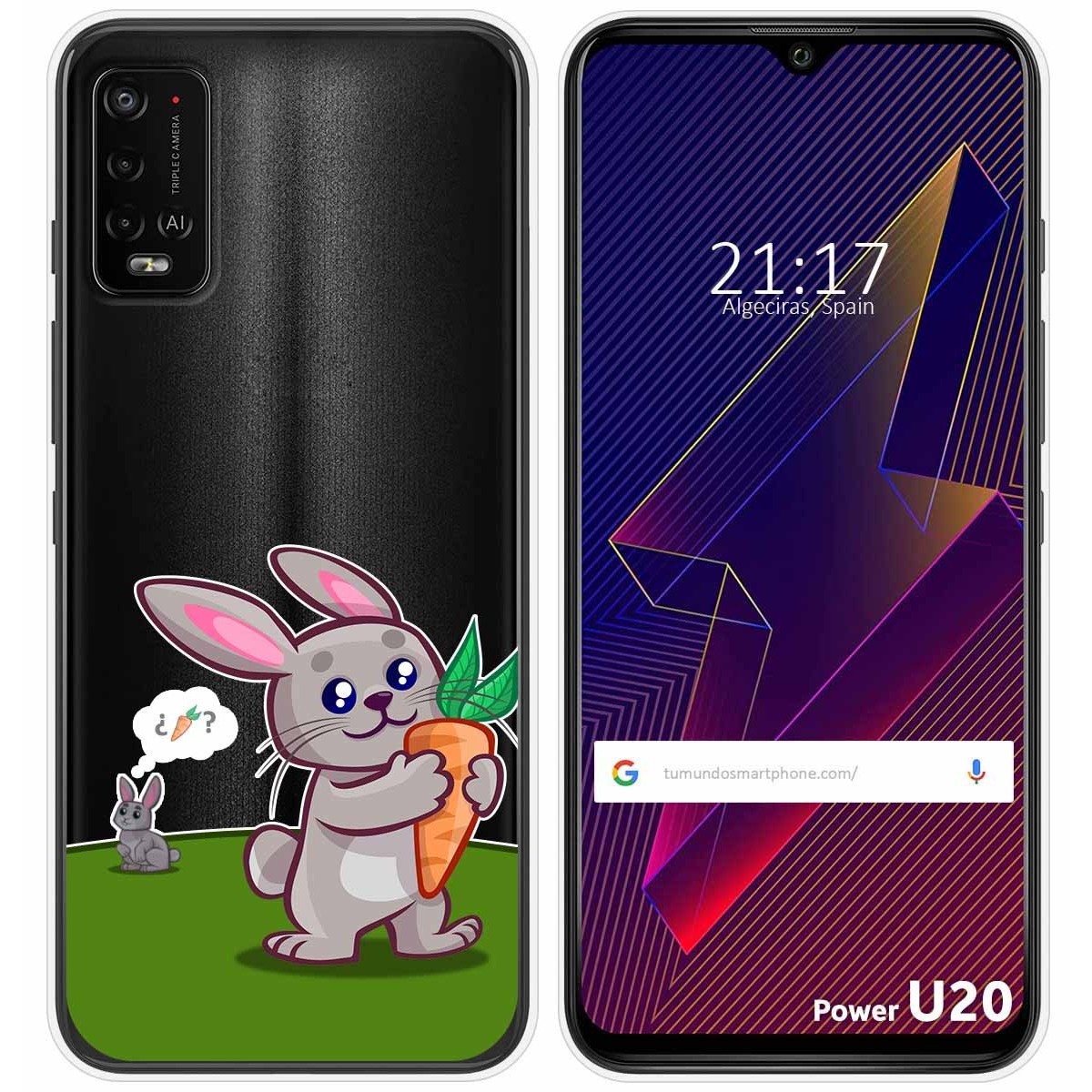 Funda Silicona Transparente para Wiko Power U10 / U20 diseño Conejo Dibujos