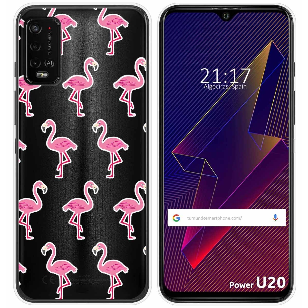 Funda Silicona Transparente para Wiko Power U10 / U20 diseño Flamenco Dibujos