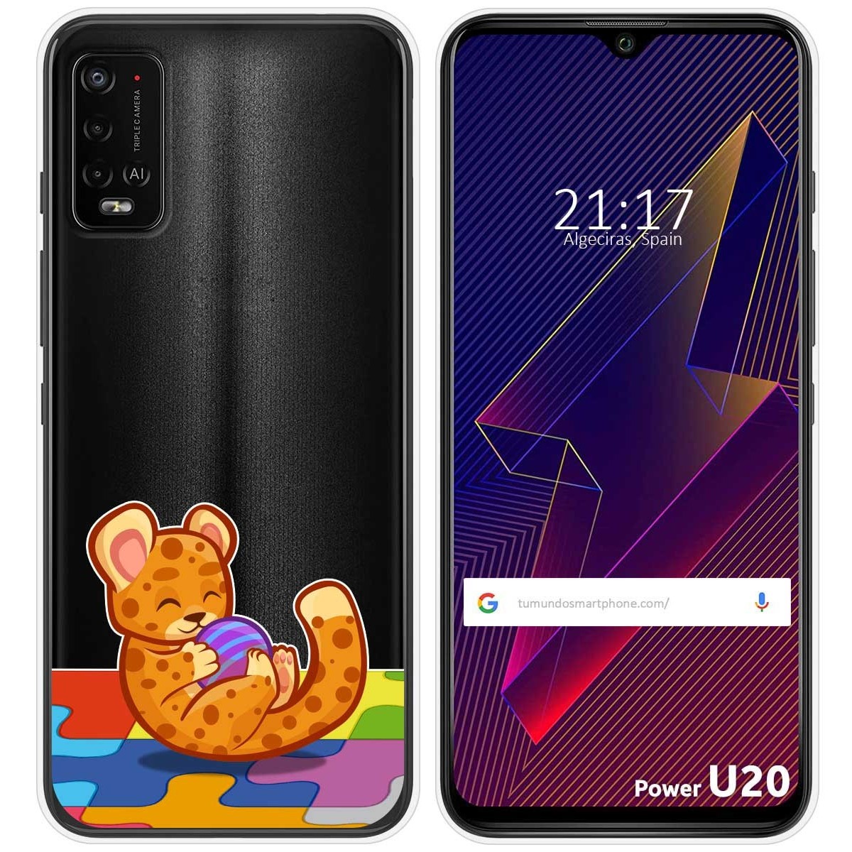 Funda Silicona Transparente para Wiko Power U10 / U20 diseño Leopardo Dibujos