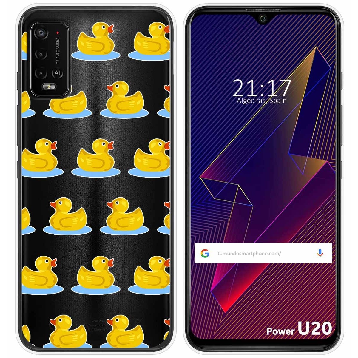 Funda Silicona Transparente para Wiko Power U10 / U20 diseño Pato Dibujos