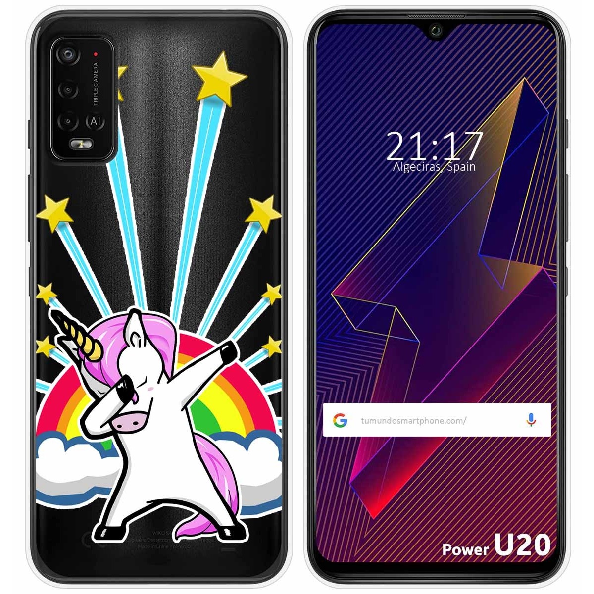 Funda Silicona Transparente para Wiko Power U10 / U20 diseño Unicornio Dibujos