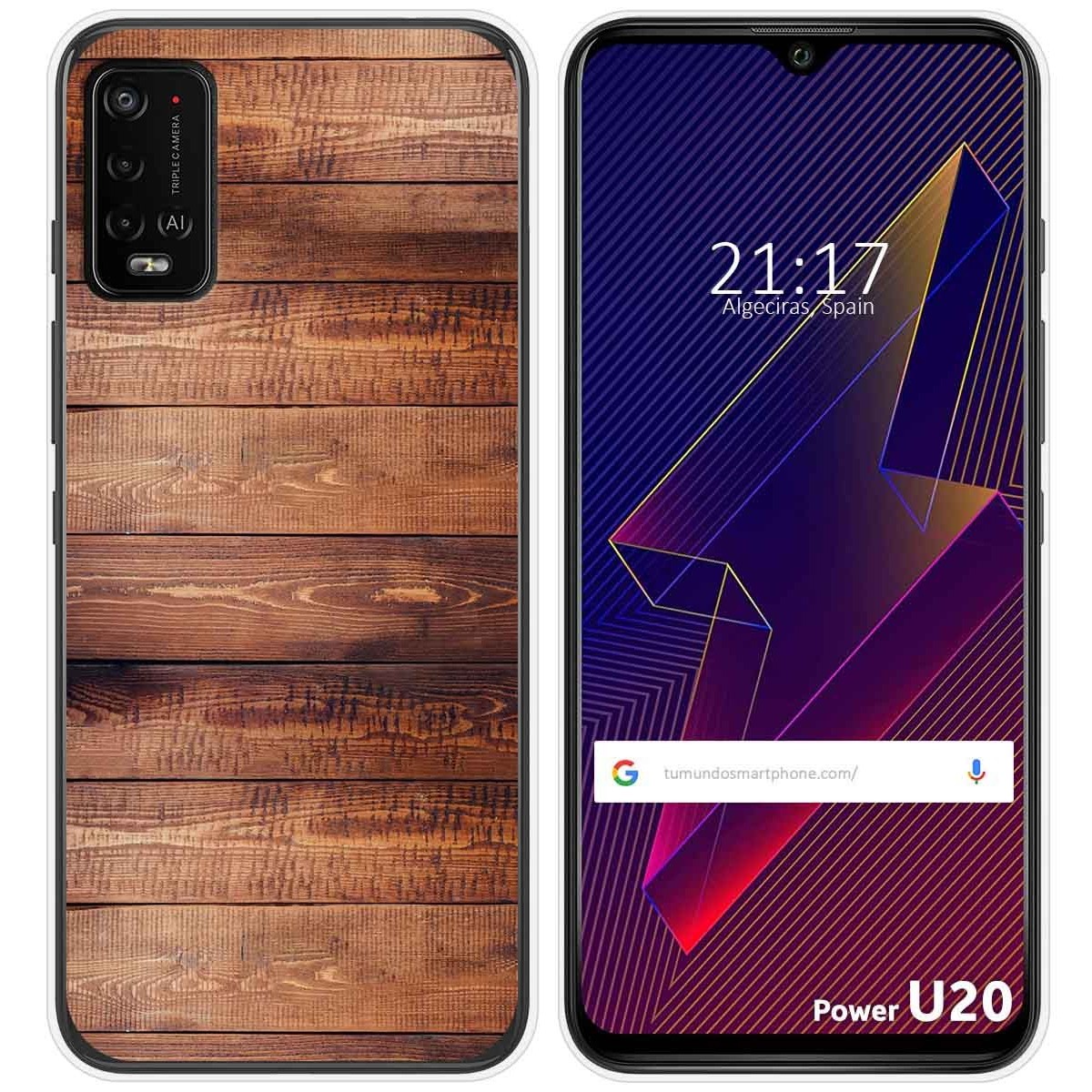 Funda Silicona para Wiko Power U10 / U20 diseño Madera 02 Dibujos
