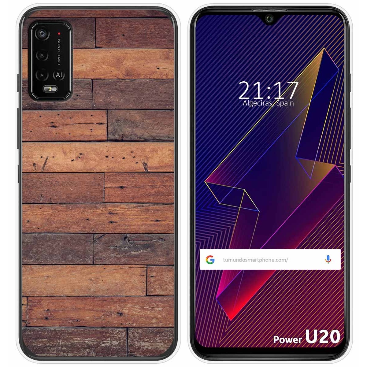 Funda Silicona para Wiko Power U10 / U20 diseño Madera 03 Dibujos