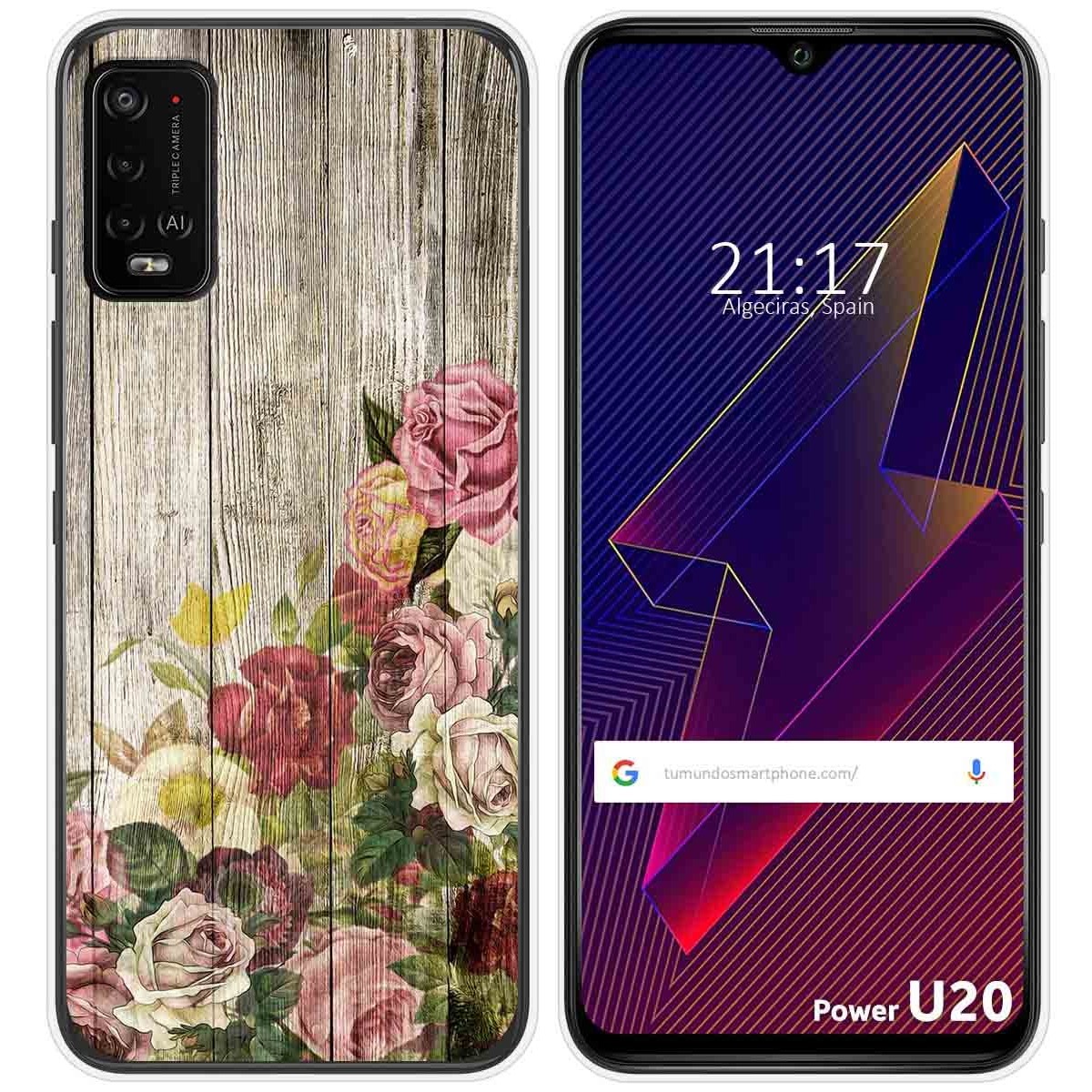 Funda Silicona para Wiko Power U10 / U20 diseño Madera 08 Dibujos