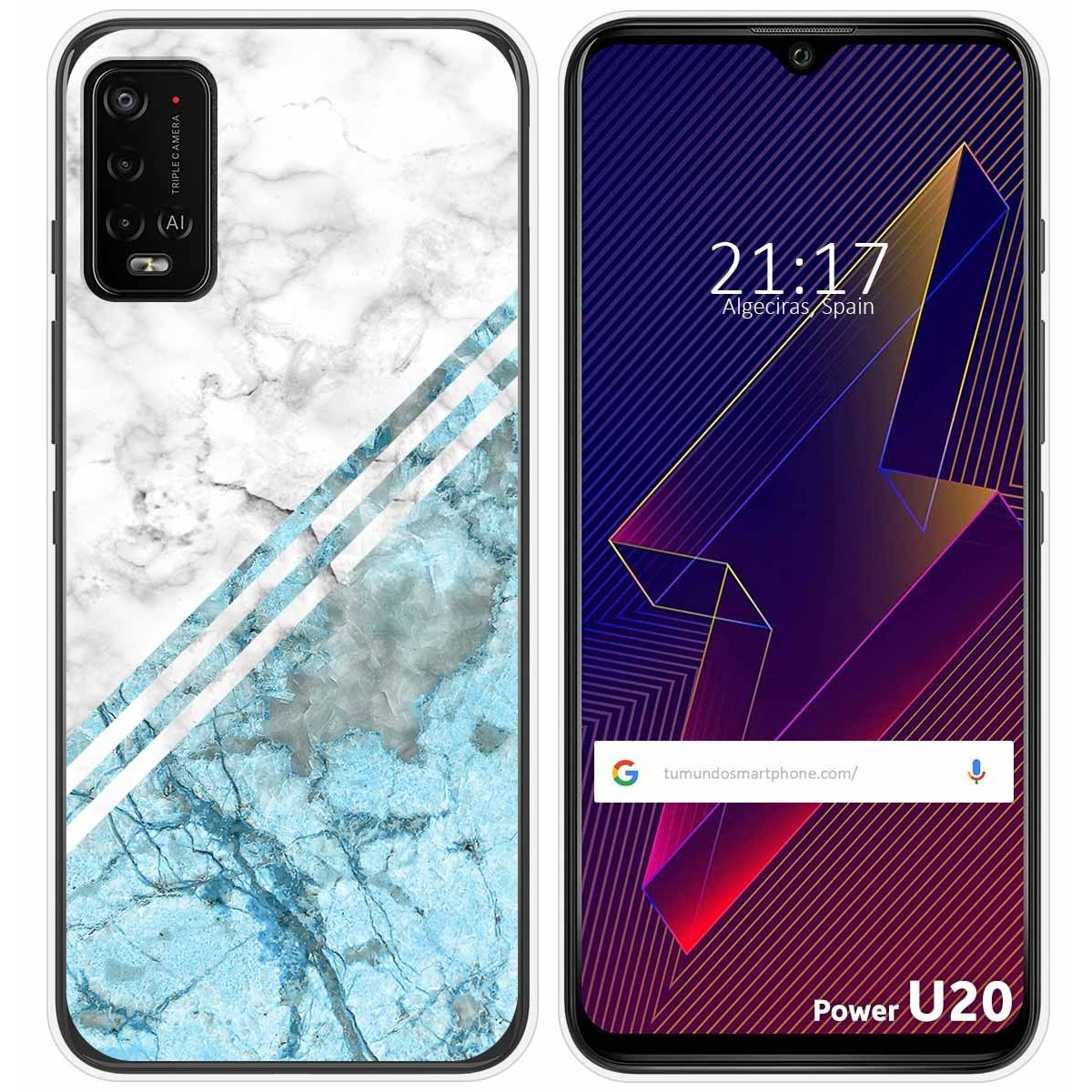 Funda Silicona para Wiko Power U10 / U20 diseño Mármol 02 Dibujos