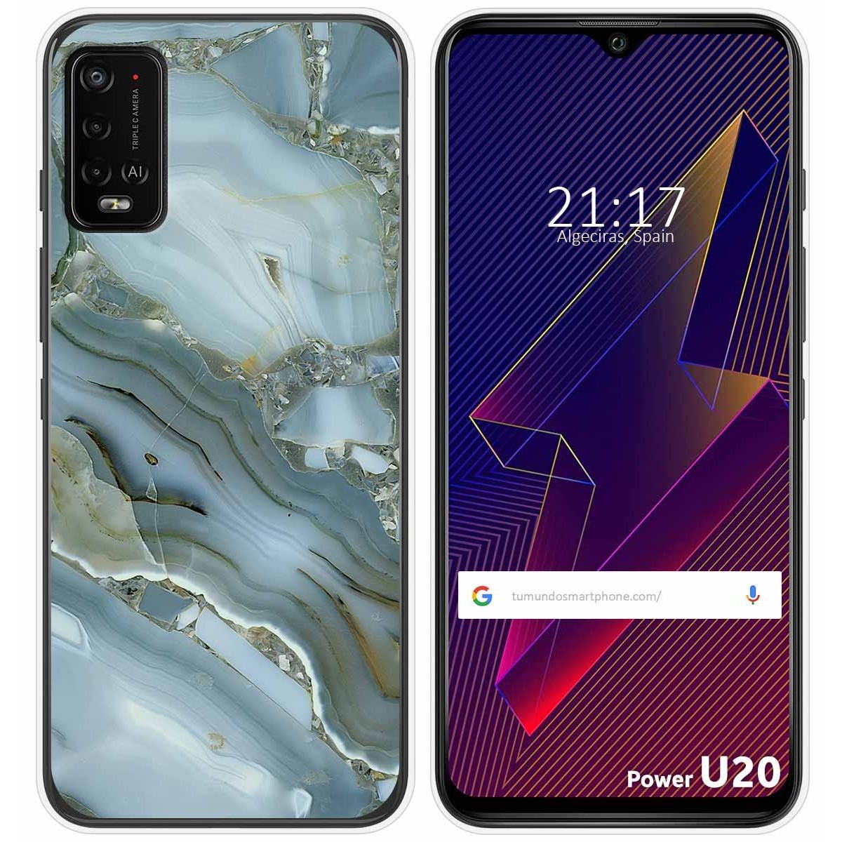 Funda Silicona para Wiko Power U10 / U20 diseño Mármol 09 Dibujos