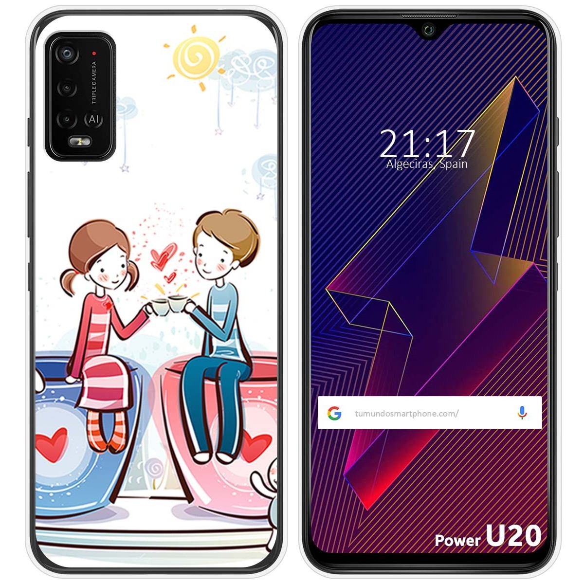 Funda Silicona para Wiko Power U10 / U20 diseño Café Dibujos