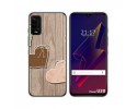 Funda Silicona para Wiko Power U10 / U20 diseño Corazones Madera Dibujos