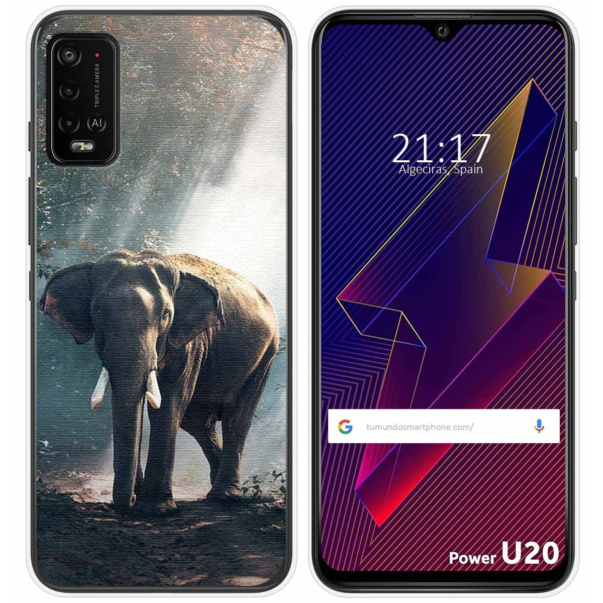 Funda Silicona para Wiko Power U10 / U20 diseño Elefante Dibujos