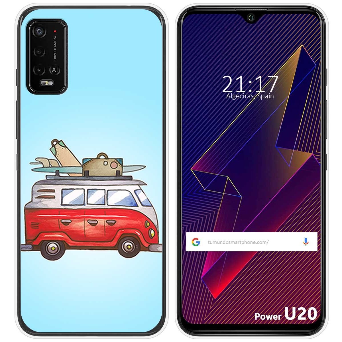 Funda Silicona para Wiko Power U10 / U20 diseño Furgoneta Dibujos