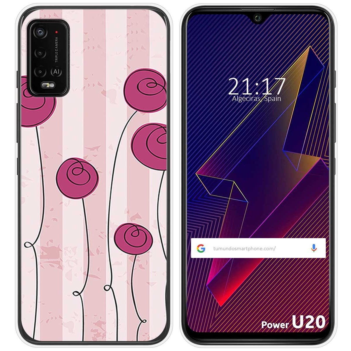 Funda Silicona para Wiko Power U10 / U20 diseño Flores Vintage Dibujos