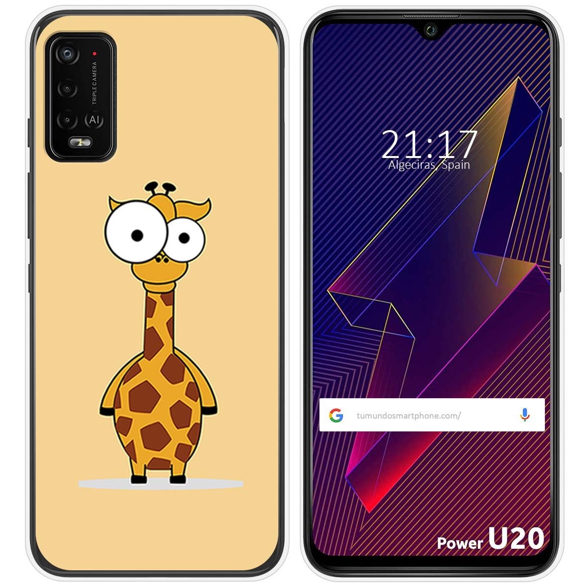 Funda Silicona para Wiko Power U10 / U20 diseño Jirafa Dibujos