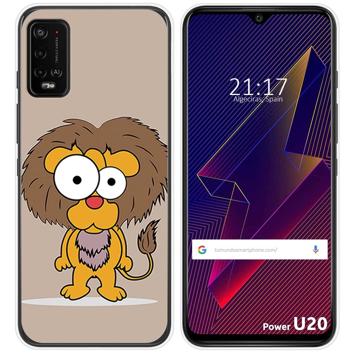 Funda Silicona para Wiko Power U10 / U20 diseño Leon Dibujos